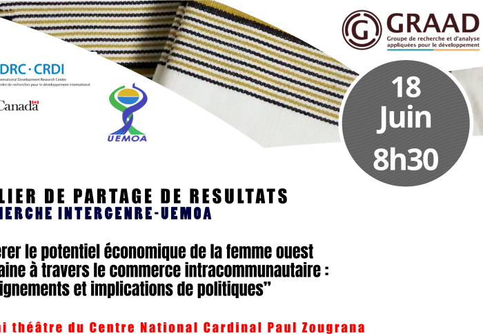 Atelier de partage de résultats du projet de recherche InterGenre-UEMOA